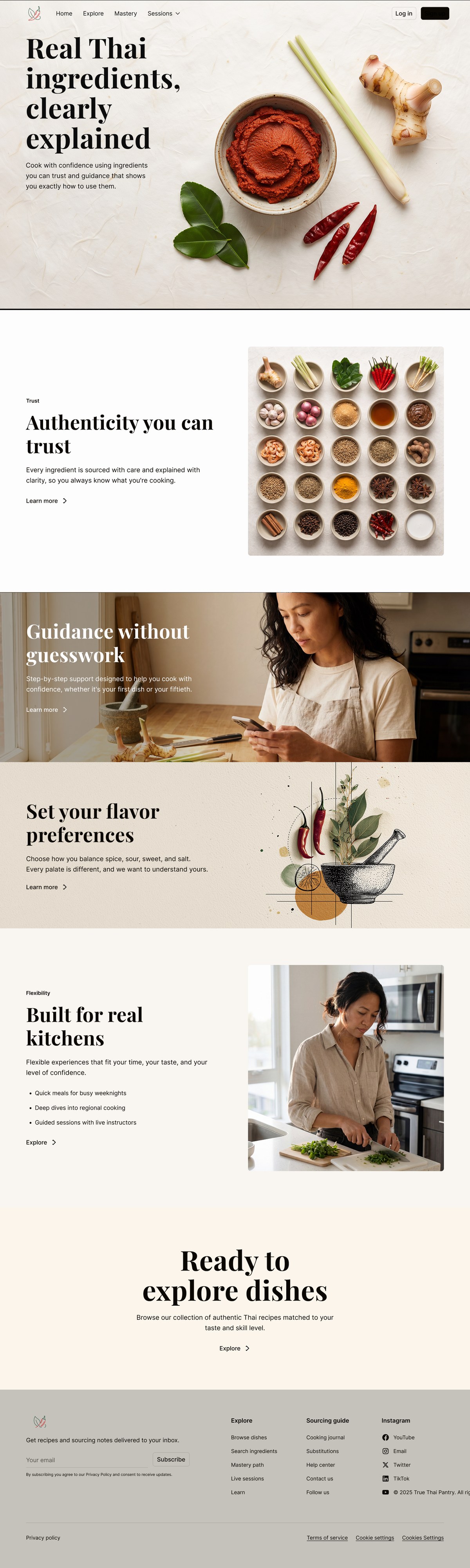 The Thai Pantry website concept